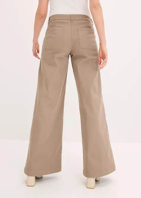 Pantaloni wide leg elasticizzati, bonprix