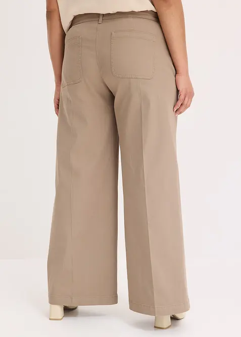 Pantaloni wide leg elasticizzati, bonprix
