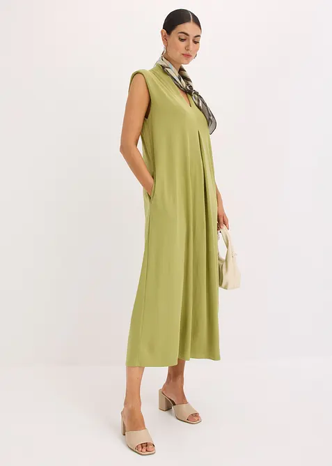 Abito di jersey in piquet di viscosa con spalline imbottite, bonprix