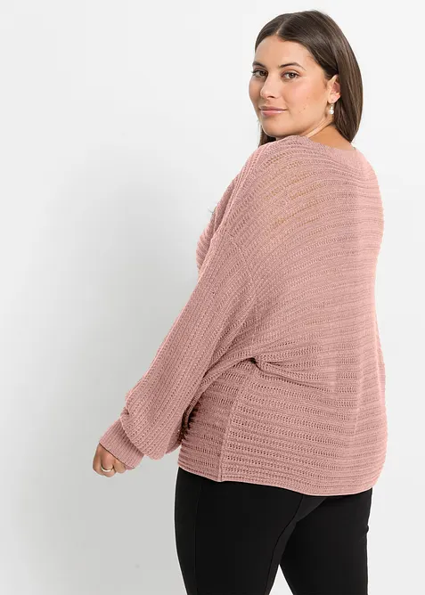 Maglione traforato oversize, bonprix