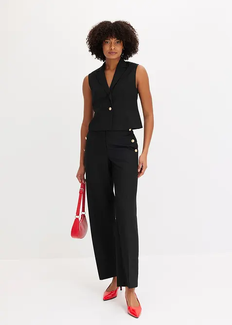 Pantaloni larghi con bottoni decorativi, bonprix