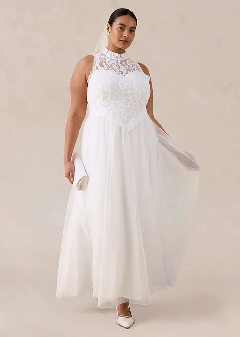 Abito da sposa in tulle e pizzo, bonprix