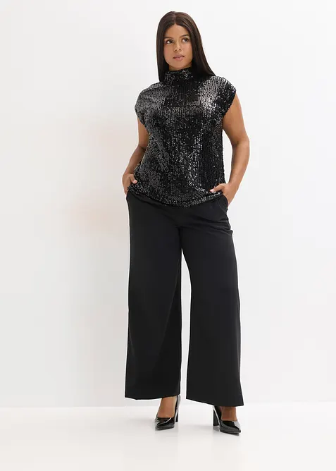 Top con paillettes, bonprix