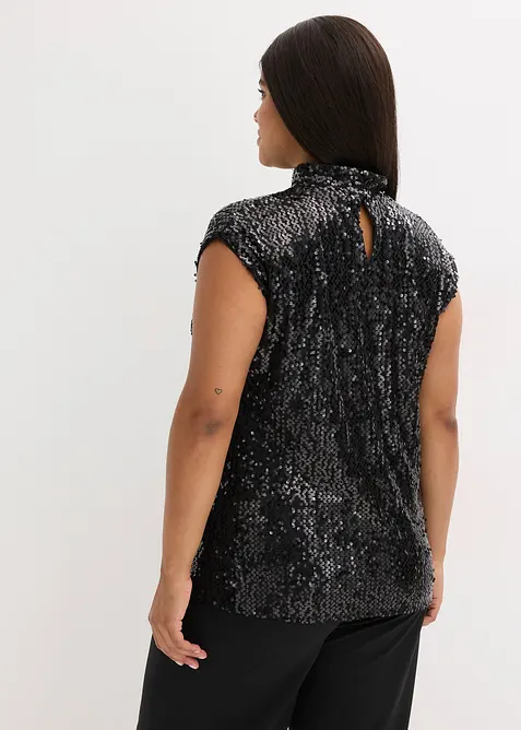 Top con paillettes, bonprix