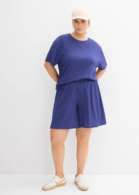 Shorts con elastico in vita in cr&ecirc;pe stropicciato, bonprix