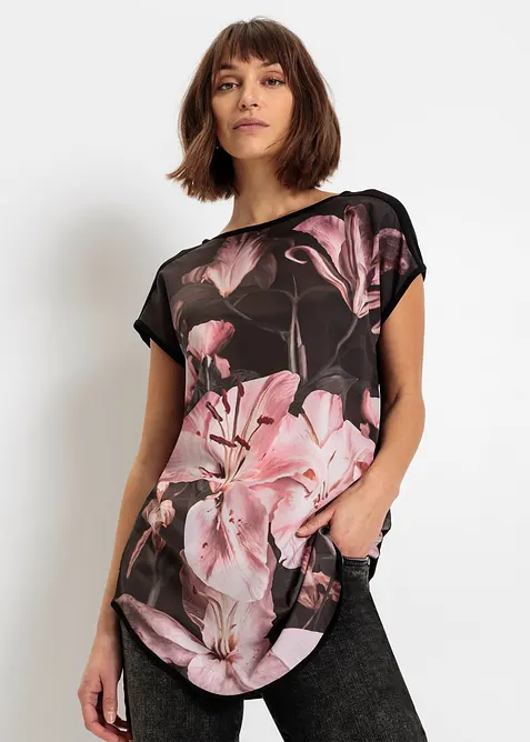 Maglia stampata in misto viscosa morbido, bonprix