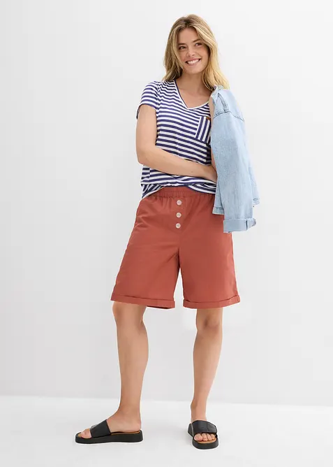 Bermuda in misto cotone paper touch, bonprix