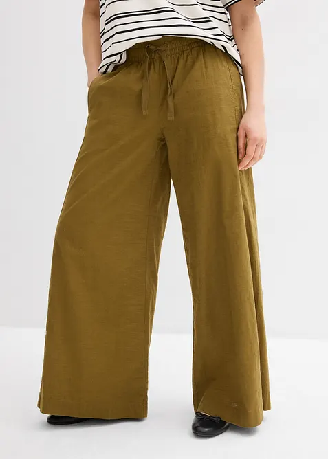 Pantaloni a palazzo in puro cotone, bonprix