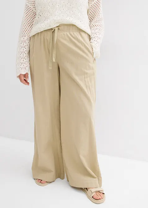 Pantaloni a palazzo in puro cotone, bonprix