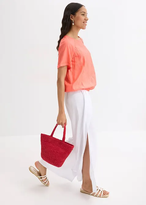 Blusa a maniche corte in misto viscosa morbido, bonprix