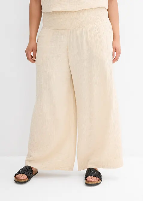 Pantaloni a palazzo in mussola, bonprix