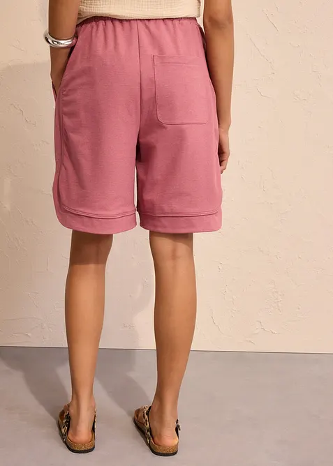 Shorts ampi in felpa di misto cotone, bonprix