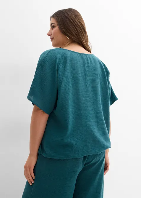 Blusa oversize con fondo elastico, bonprix