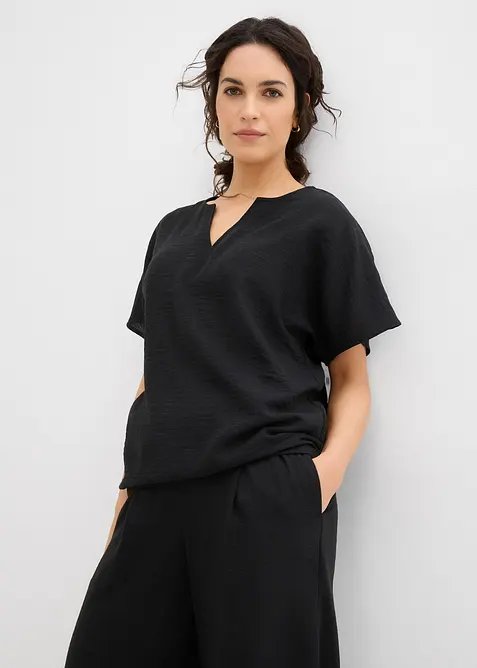 Blusa oversize con fondo elastico, bonprix