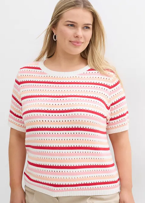 T-shirt di maglia traforata, bonprix