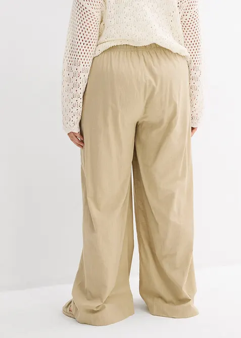 Pantaloni a palazzo in puro cotone, bonprix