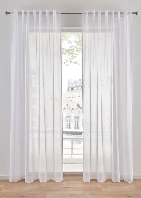 Tenda trasparente in voile leggero con passanti nascosti (pacco da 1), bonprix