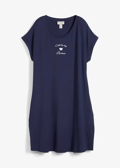 Abito di jersey con ricami in misto viscosa e elastan, bonprix