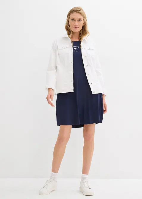 Abito di jersey con ricami in misto viscosa e elastan, bonprix