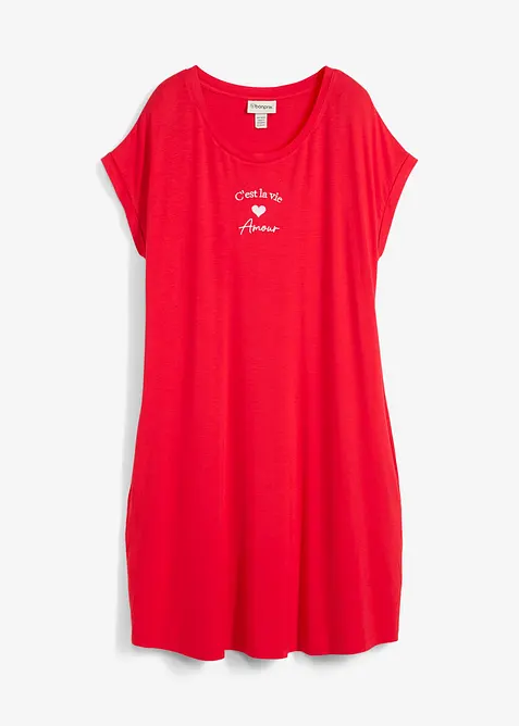 Abito di jersey con ricami in misto viscosa e elastan, bonprix