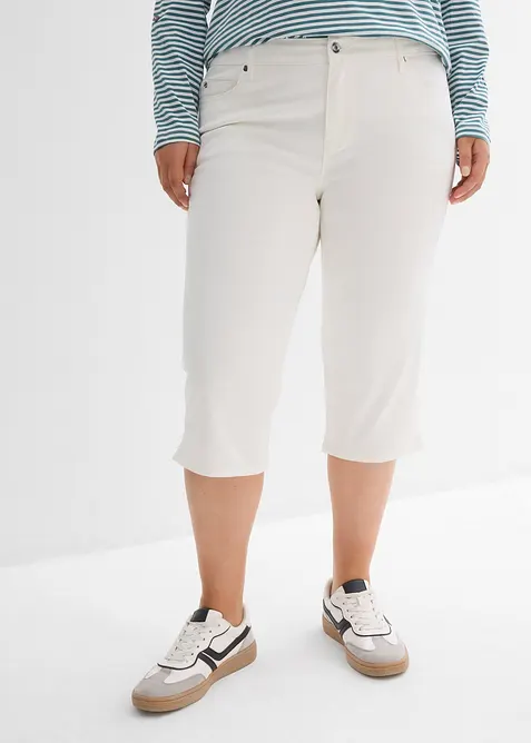 Pantaloni capri con vita comoda, bonprix