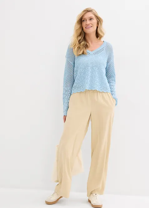 Maglione leggero traforato, bonprix