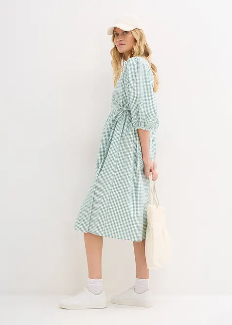 Abito a portafoglio in tessuto operato, bonprix