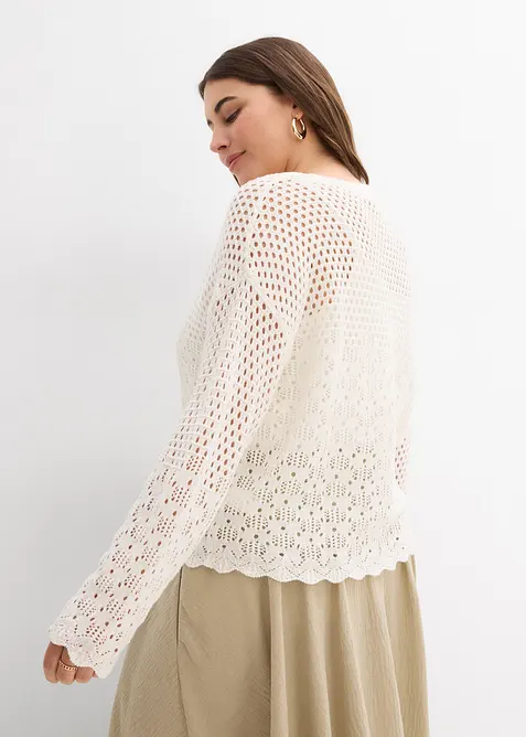Maglione leggero traforato, bonprix