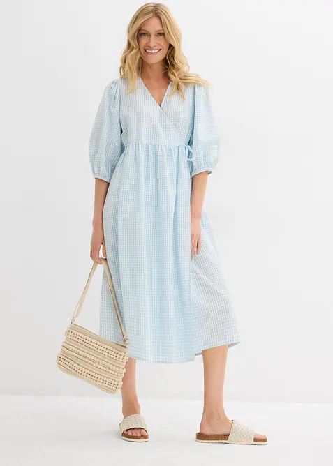 Abito a portafoglio in tessuto operato, bonprix