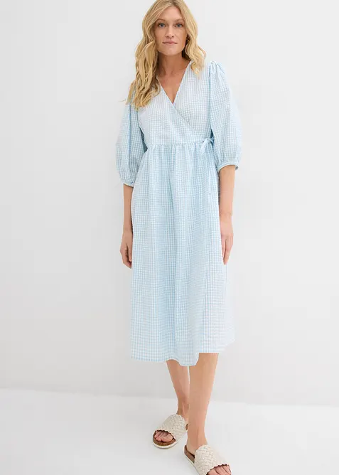 Abito a portafoglio in tessuto operato, bonprix