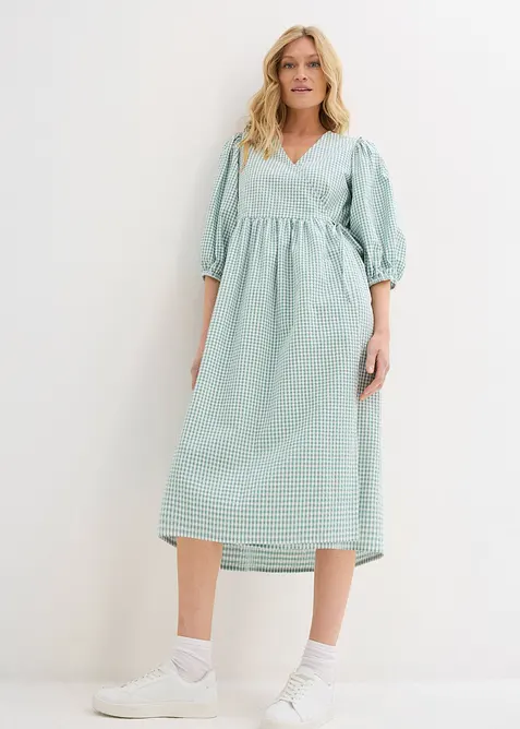 Abito a portafoglio in tessuto operato, bonprix