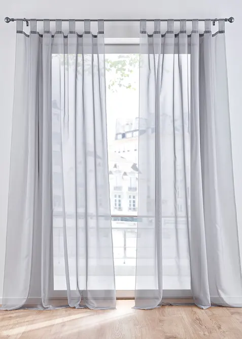 Tenda trasparente in voile leggero (pacco da 2), bonprix