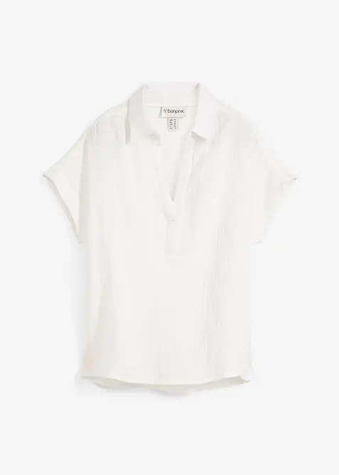 Blusa a maniche corte in mussola leggera, bonprix