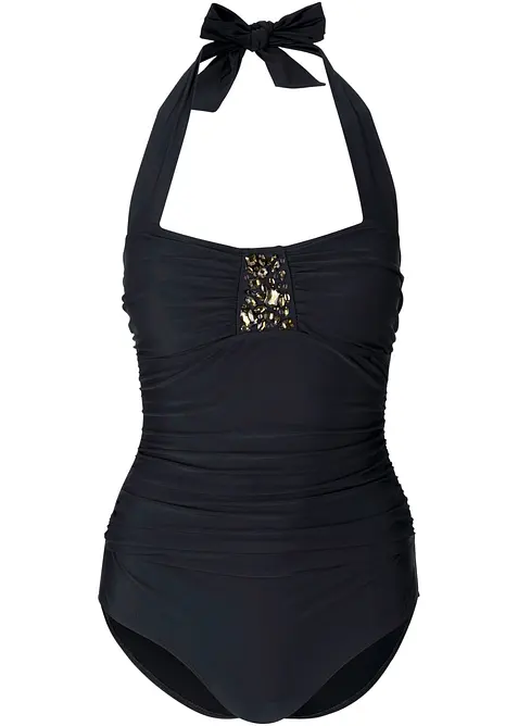 Costume intero con effetto modellante leggero e strass, bonprix