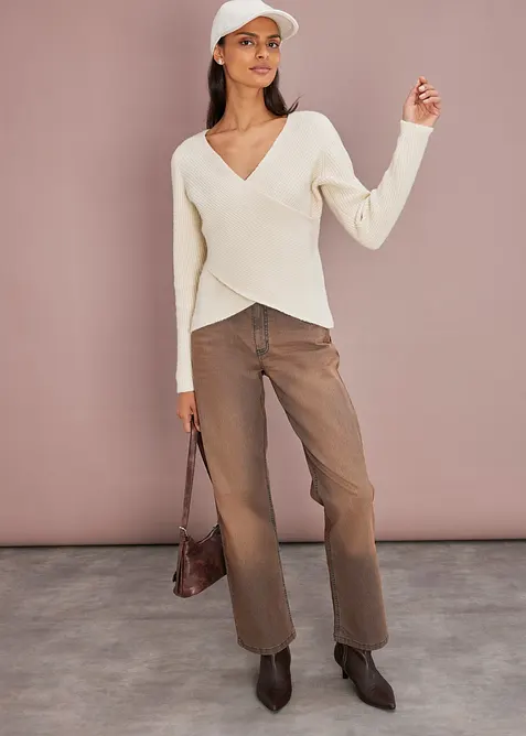 Maglione a portafoglio, bonprix