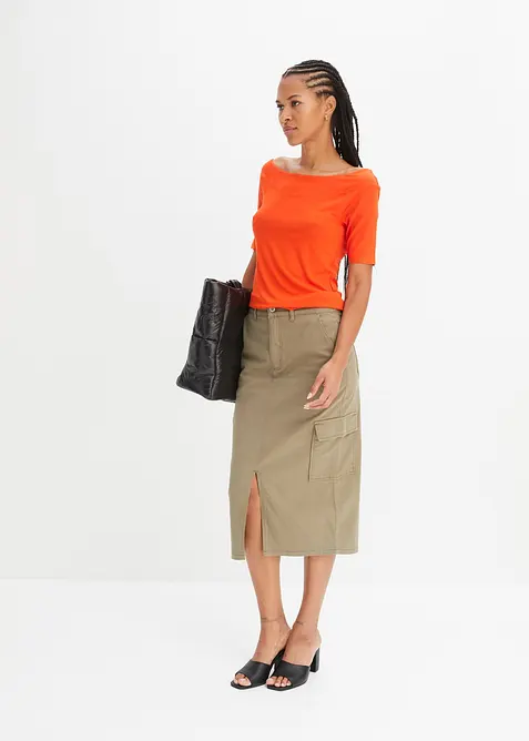 Maglia con spalle scoperte in misto viscosa, bonprix