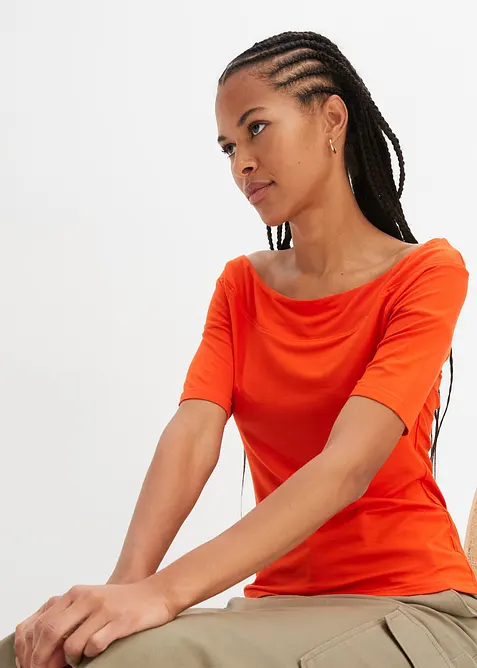 Maglia con spalle scoperte in misto viscosa, bonprix