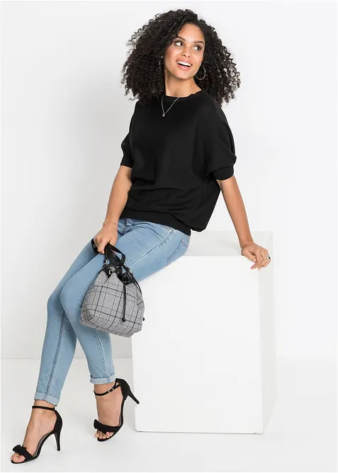 Maglione in filato fine di misto cotone, bonprix