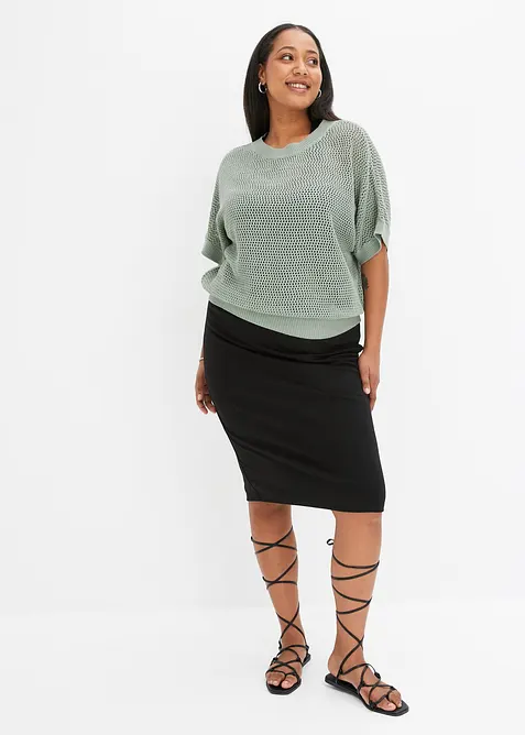 Maglione oversize in misto cotone, bonprix