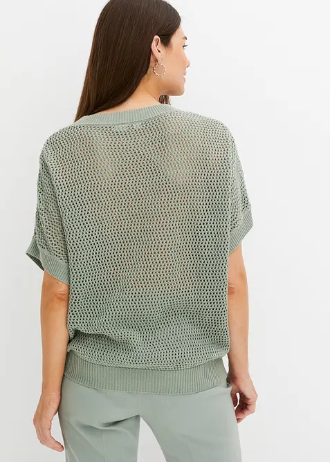 Maglione oversize in misto cotone, bonprix