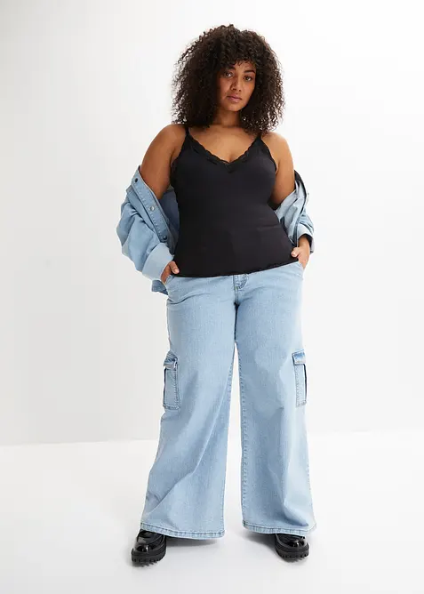 Top a costine in misto viscosa morbido (pacco da 2), bonprix