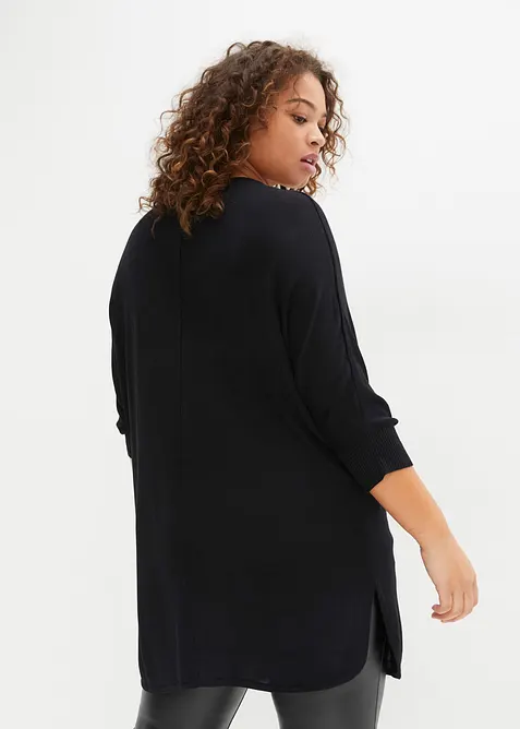 Maglione in filato fine con maniche a 3/4, bonprix