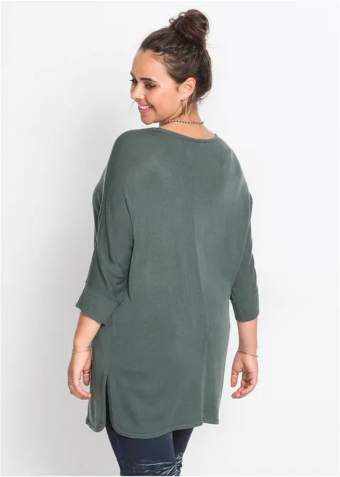 Maglione in filato fine con maniche a 3/4, bonprix