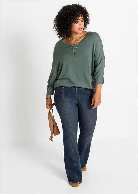 Maglione in filato fine con maniche a 3/4, bonprix