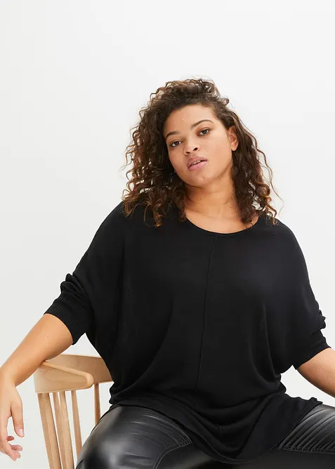 Maglione in filato fine con maniche a 3/4, bonprix