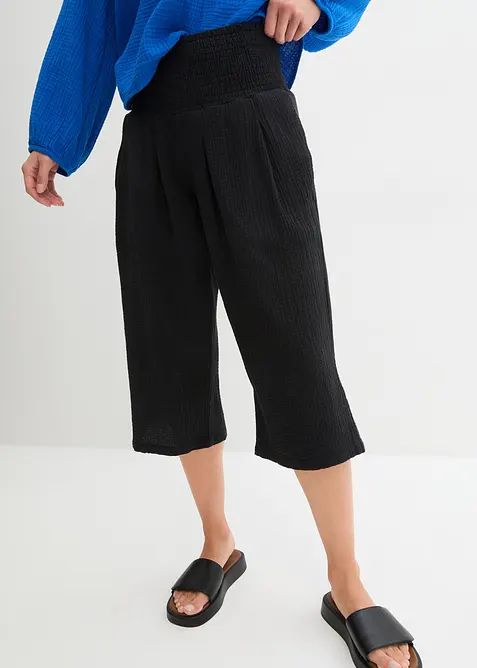 Pantaloni capri in soffice mussola, bonprix
