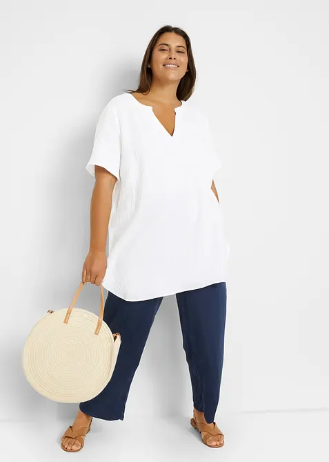 Tunica lunga in mussola di puro cotone, bonprix