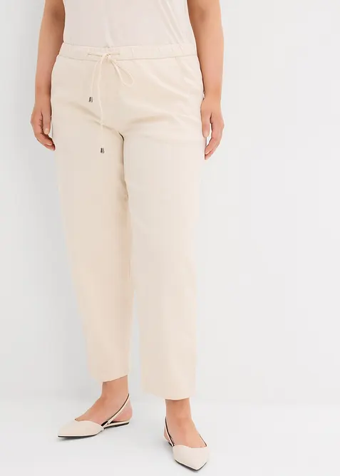 Jeans barrel shape con comodo elastico, vita media, bonprix