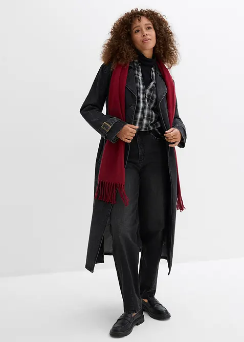 Jeans barrel shape in cotone biologico, vita alta, bonprix