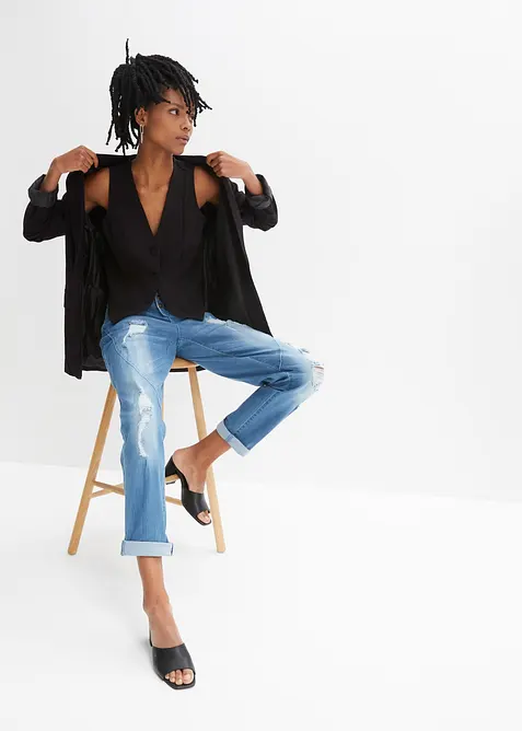 Jeans boyfriend, vita media, bonprix